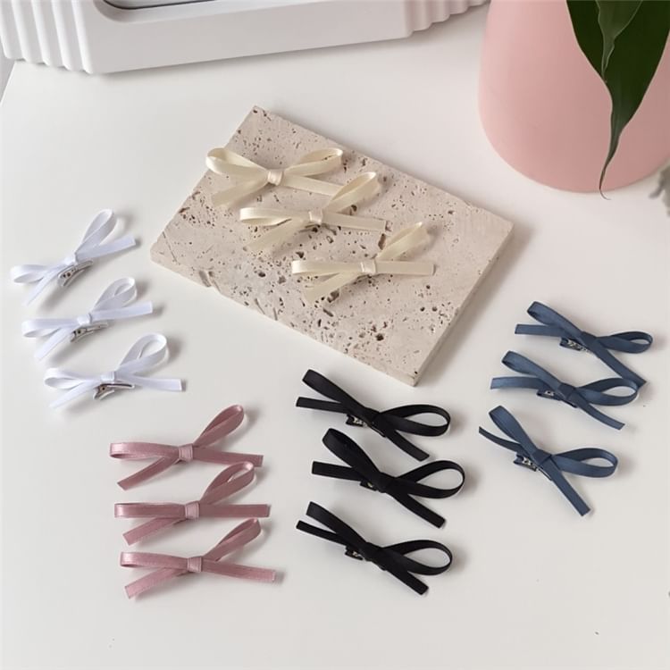 Plain Hair Clip Set of Bow 3: