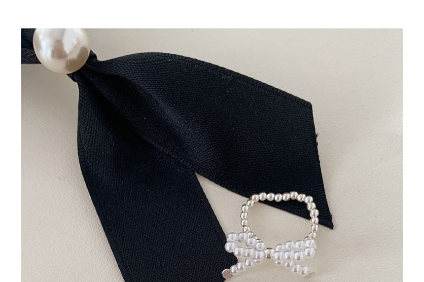 Elastic Bow Silver 925 Sterling Ring Beaded