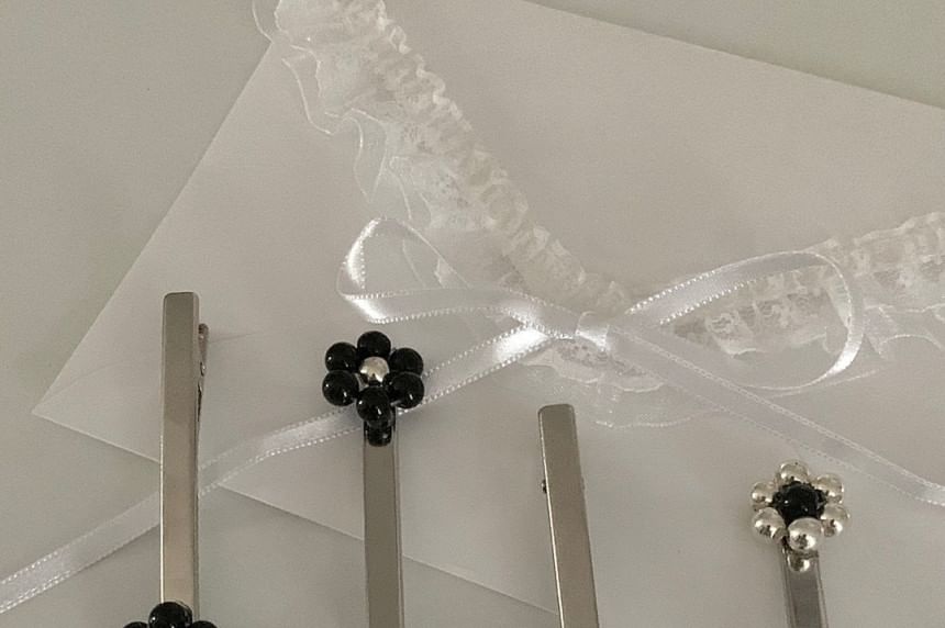 Hair Beaded Clip of Flower 2: Set