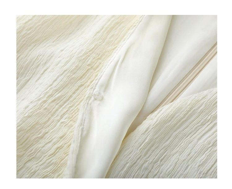 V-Neck Leg Wide High Top Plain Tank Knot Rise Pants / Slit