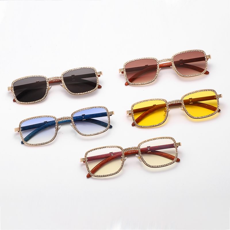 Frame Sunglasses Rhinestone Square