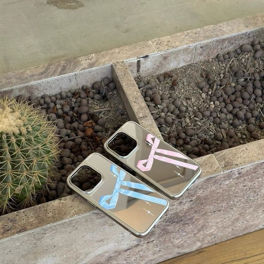Case Ribbon Print Mirror Phone