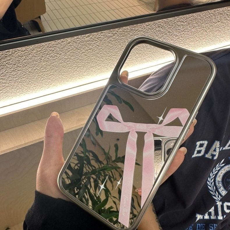 Case Ribbon Print Mirror Phone