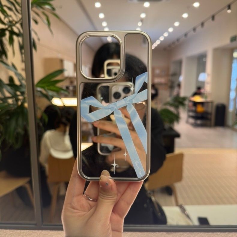 Case Ribbon Print Mirror Phone