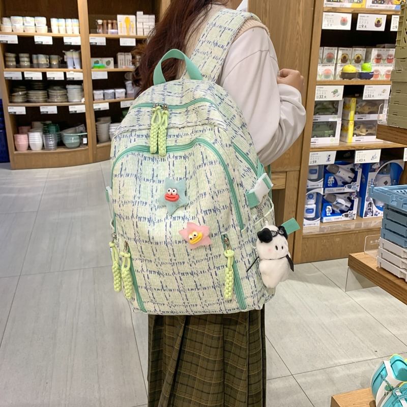 Plaid Zip Backpack