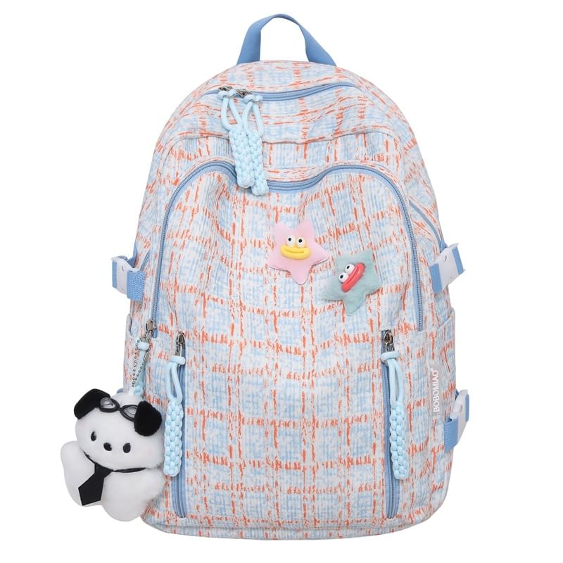 Plaid Zip Backpack