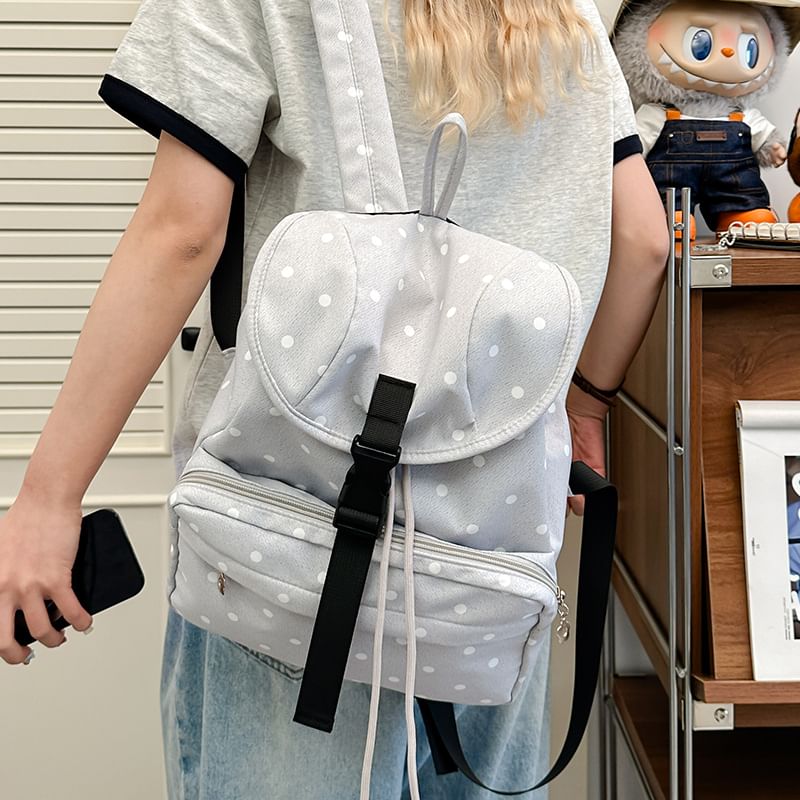 Star Print Flap Backpack