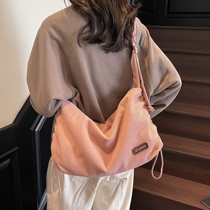 Bag Striped Corduroy Shoulder