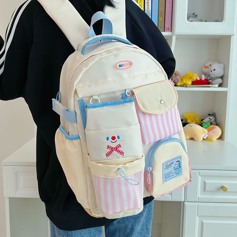 Plaid Panel Backpack Zip