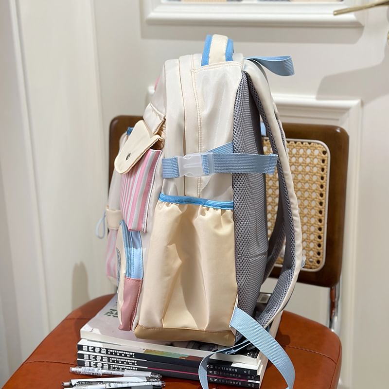 Plaid Panel Backpack Zip