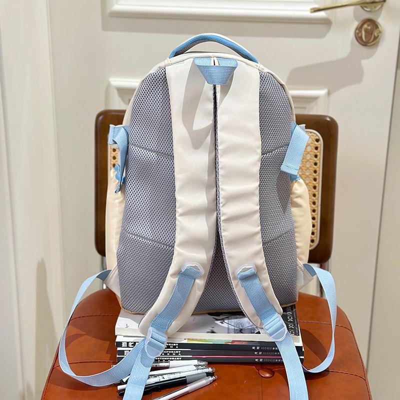 Plaid Panel Backpack Zip