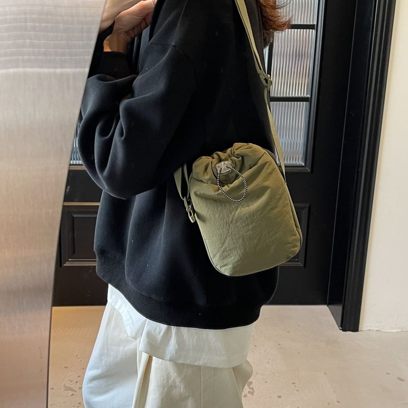 Crossbody Plain Drawstring Bag