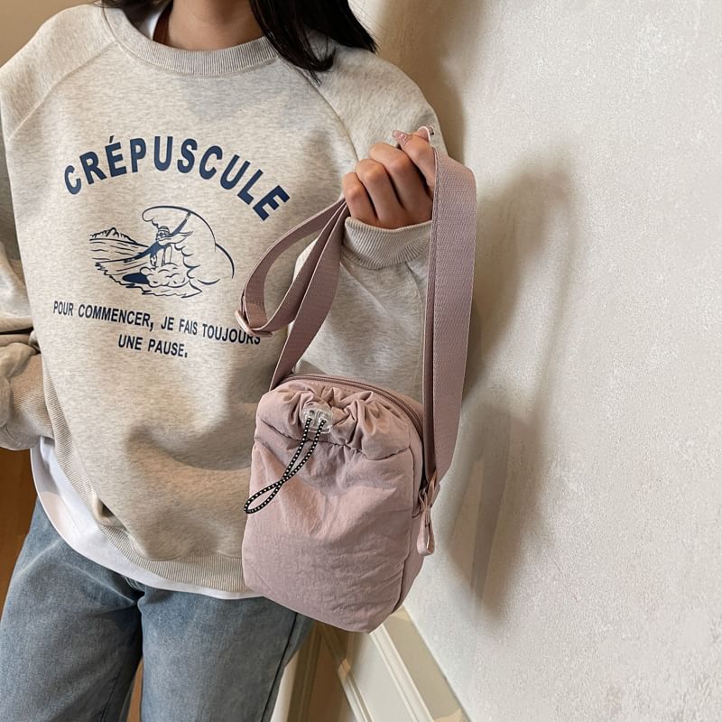 Crossbody Plain Drawstring Bag