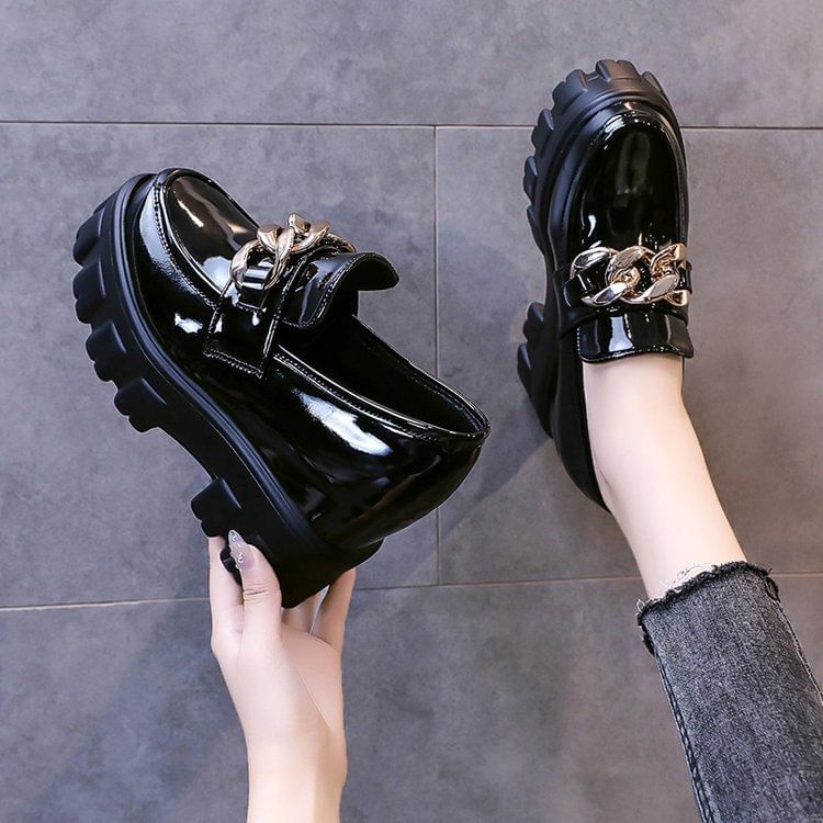 Wedge Platform Loafers Hidden