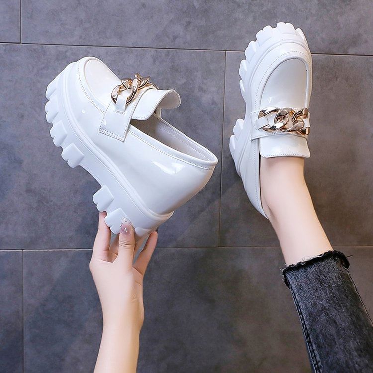 Wedge Platform Loafers Hidden