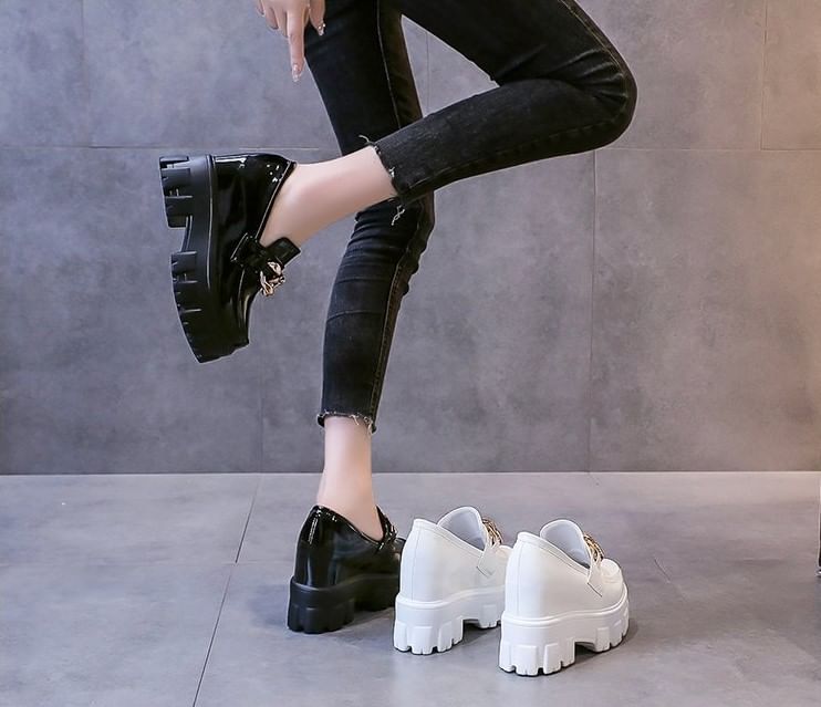 Wedge Platform Loafers Hidden
