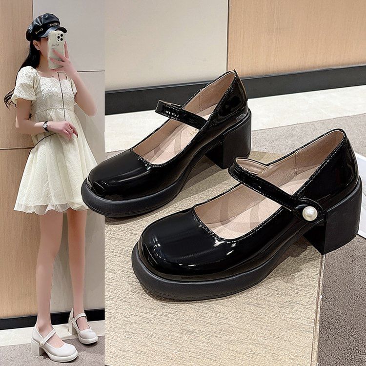 Heel Platform Pumps Jane Block Mary