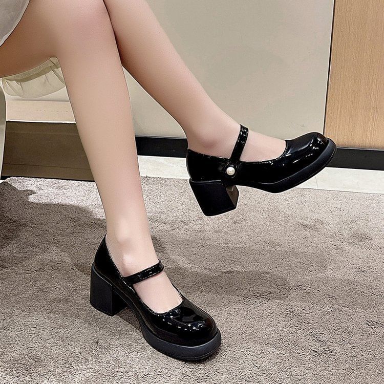 Heel Platform Pumps Jane Block Mary