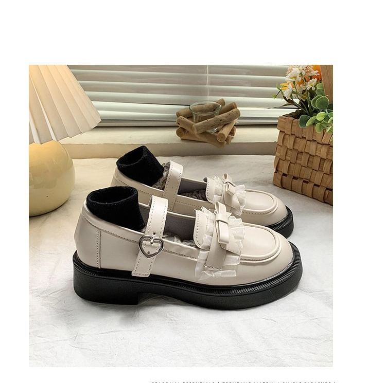 Platform Mary Jane Shoes Bow