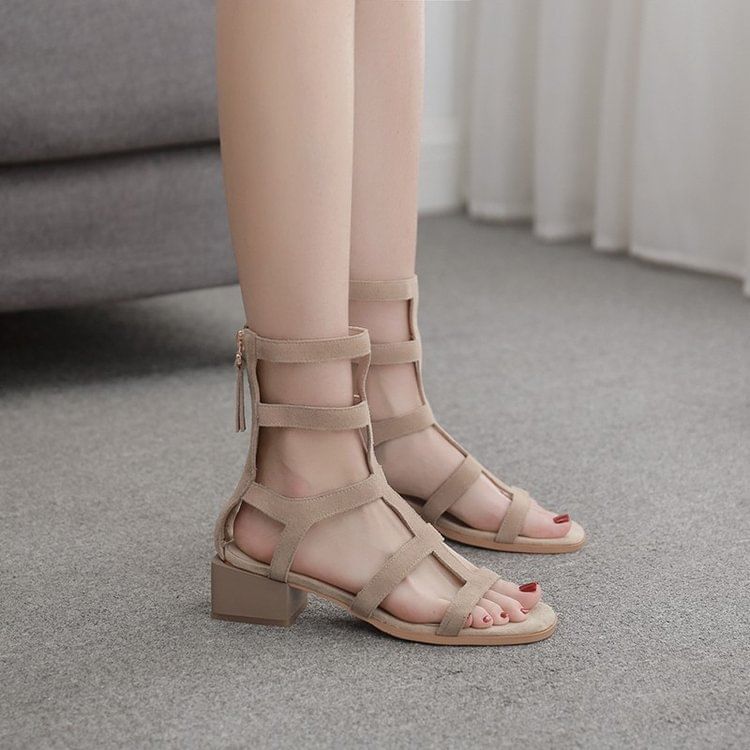 Faux Gladiator Sandals Suede