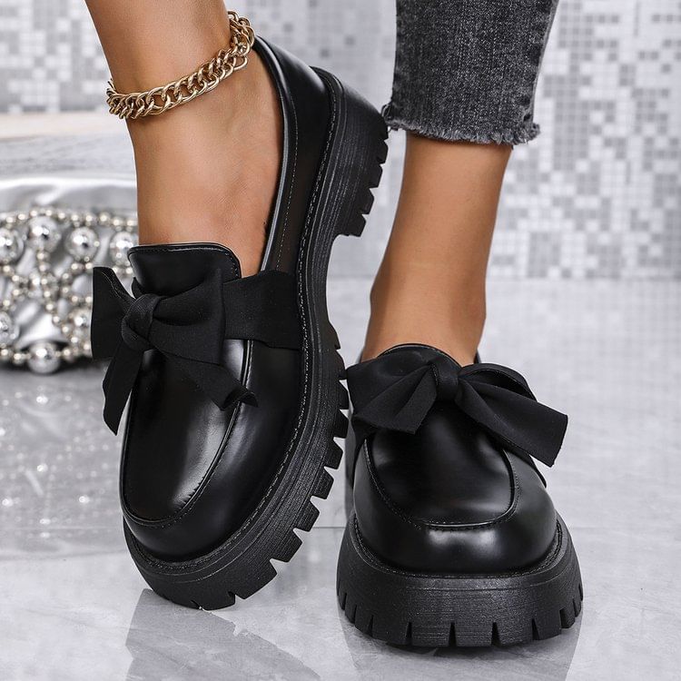 Bow Loafers Platform
