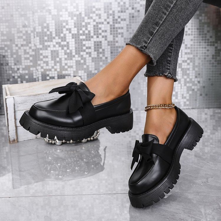 Bow Loafers Platform