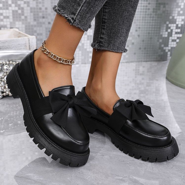 Bow Loafers Platform