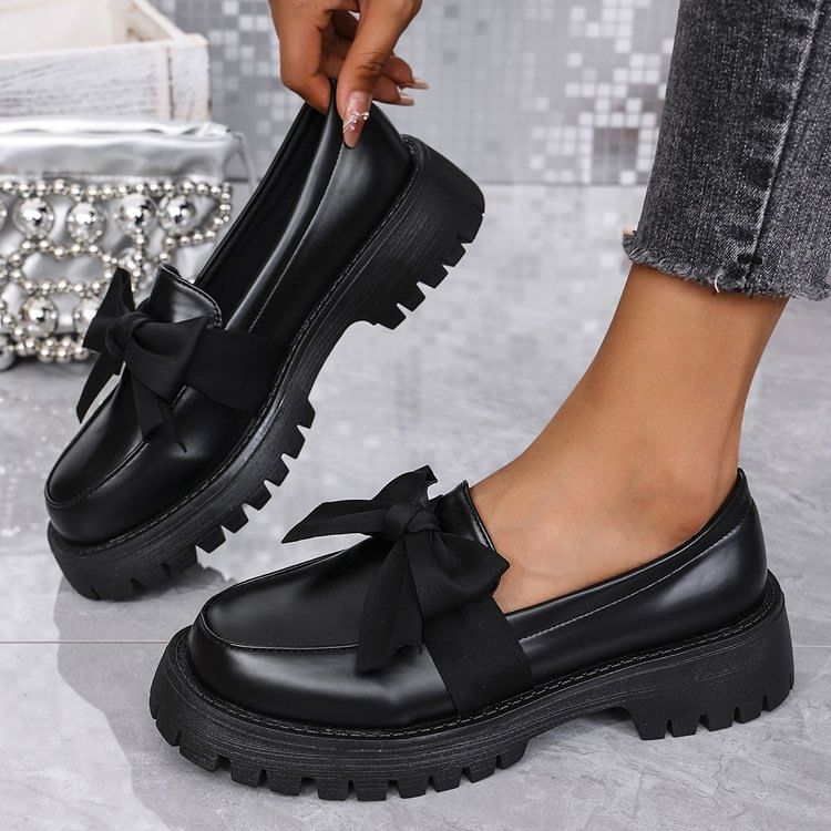 Bow Loafers Platform