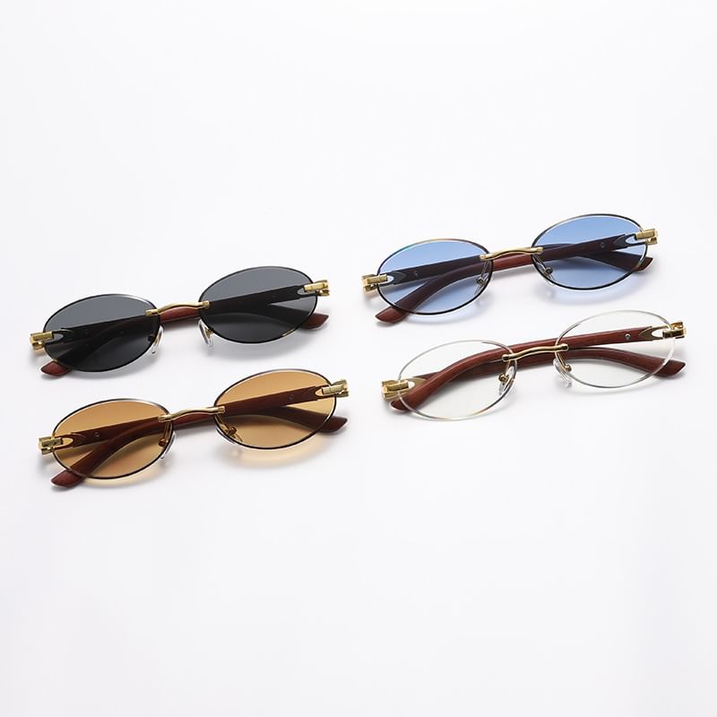 Oval Frame Thin Sunglasses