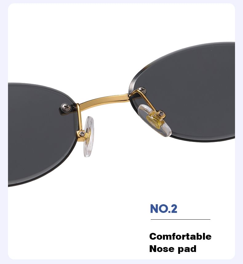 Oval Frame Thin Sunglasses