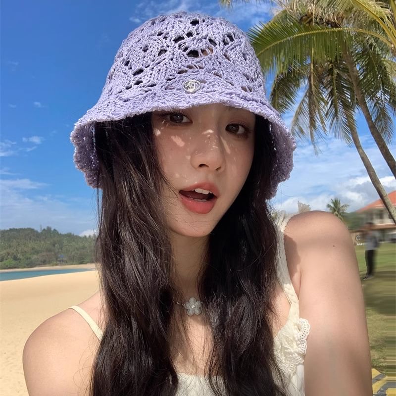 Hat Straw Bucket Crochet