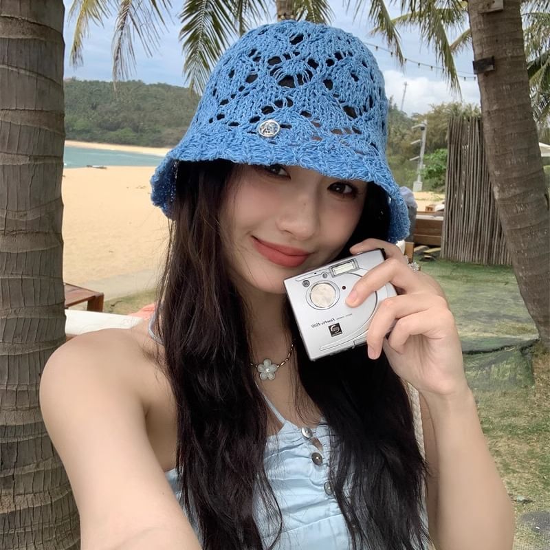 Hat Straw Bucket Crochet