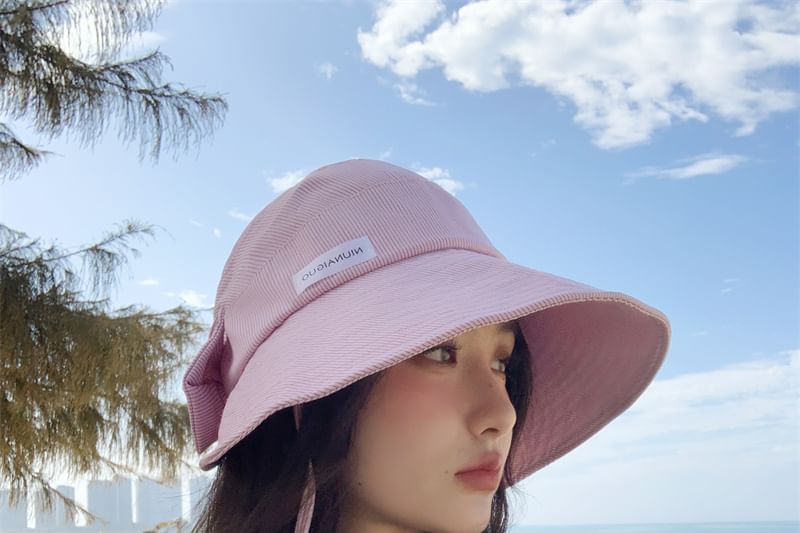 Applique Lettering Sun Hat Striped