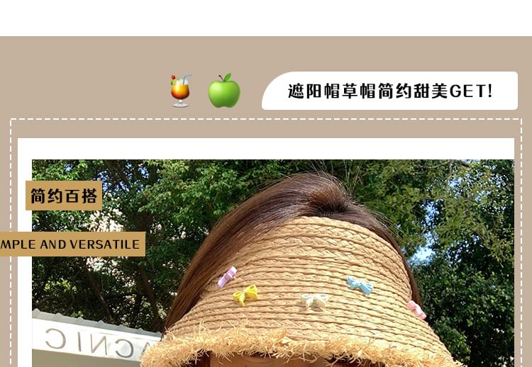Sun Bow Fringed Straw Hat