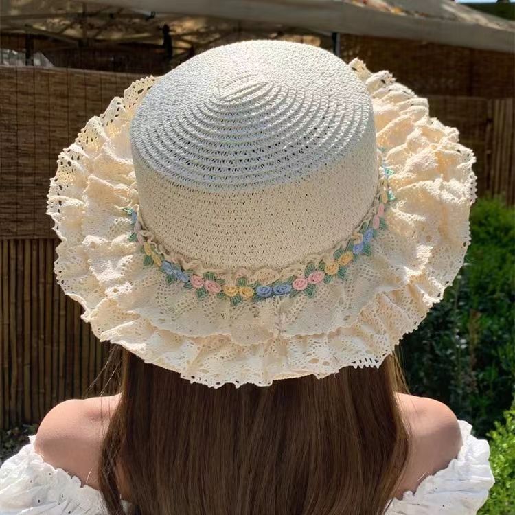 Lace Straw Floral Hat Trim