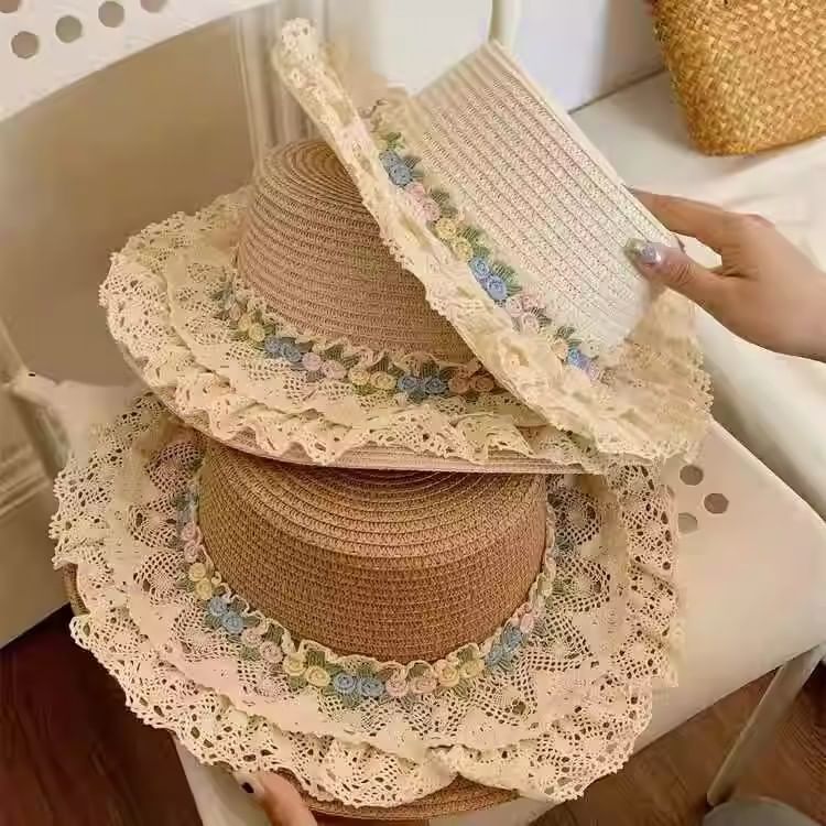 Lace Straw Floral Hat Trim