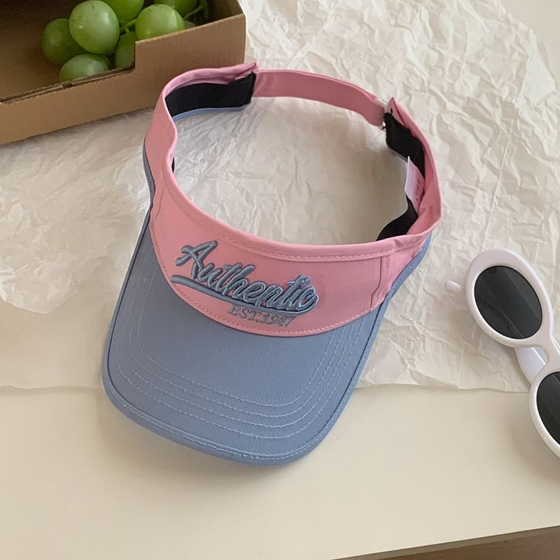 Embroidered Sun Visor Two-Tone Lettering