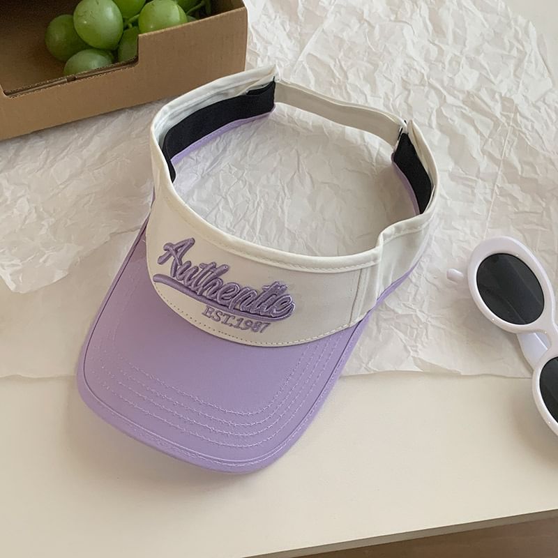 Embroidered Sun Visor Two-Tone Lettering