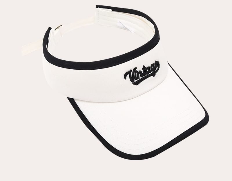 Embroidered Piped Lettering Sun Visor