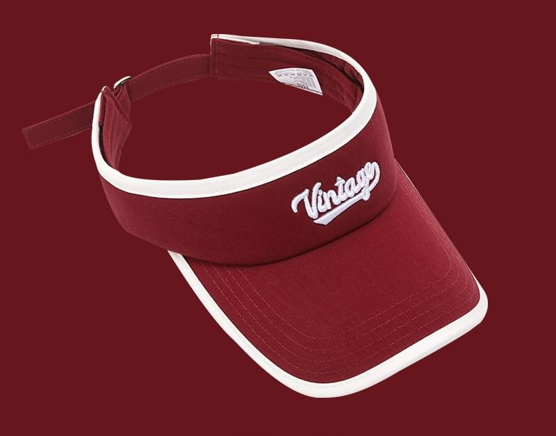 Embroidered Piped Lettering Sun Visor