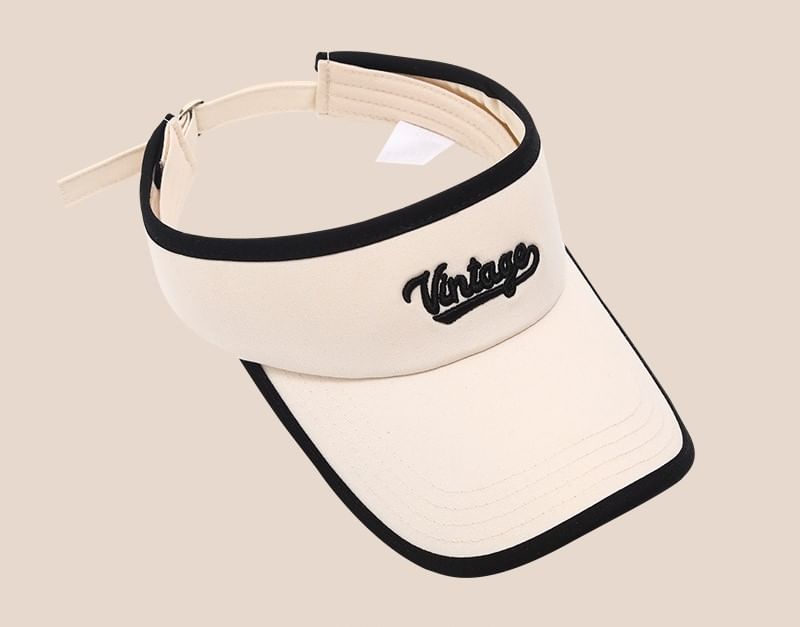 Embroidered Piped Lettering Sun Visor