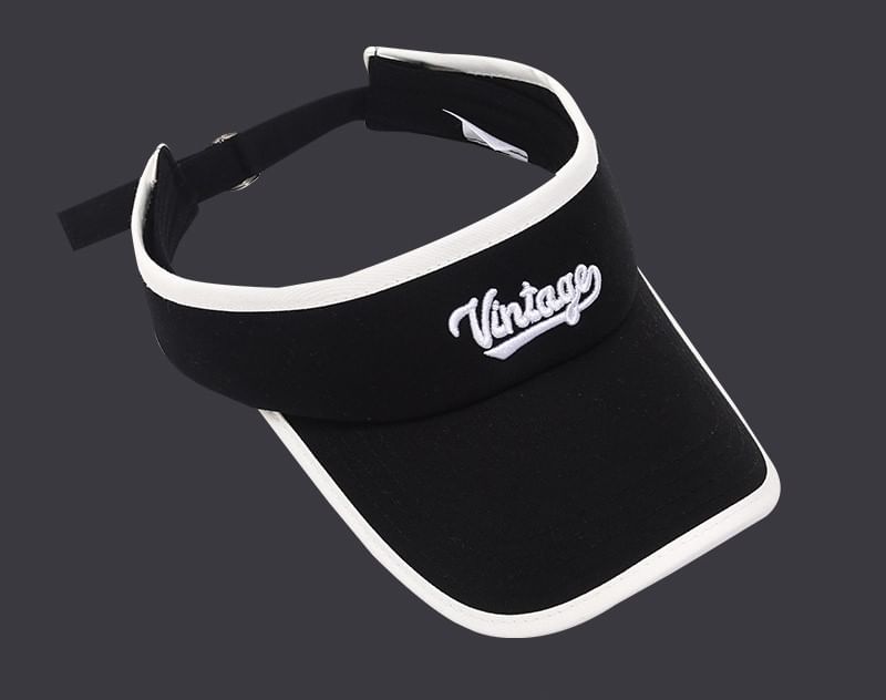 Embroidered Piped Lettering Sun Visor