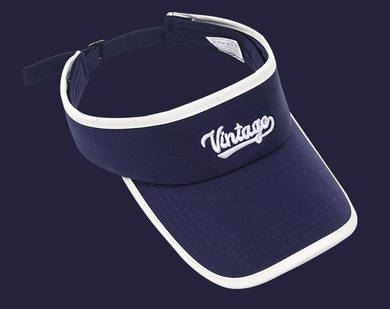 Embroidered Piped Lettering Sun Visor