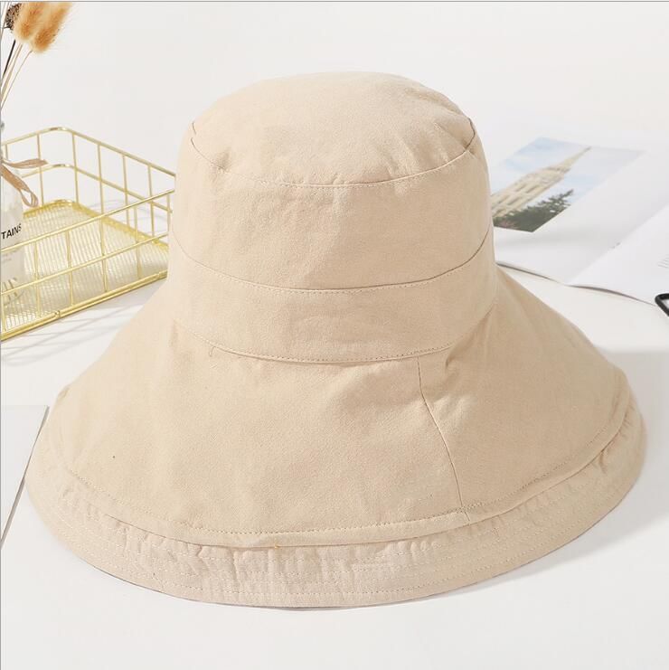 Plain Side Plaid Double Sun Hat