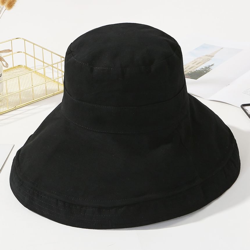 Plain Side Plaid Double Sun Hat