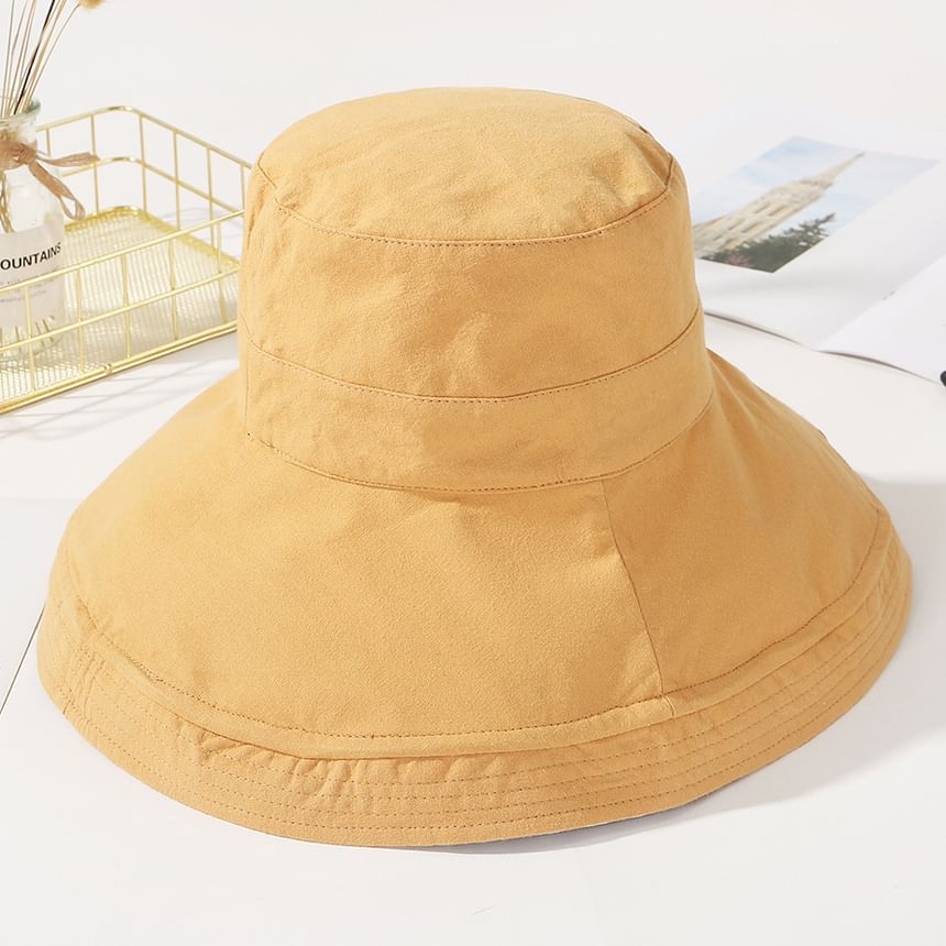 Plain Side Plaid Double Sun Hat