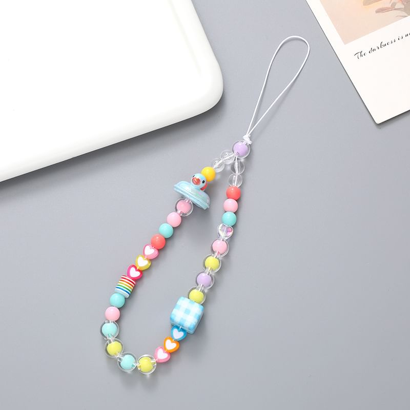 Cube Designs) Phone Duck Strap Plastic (Various Bead