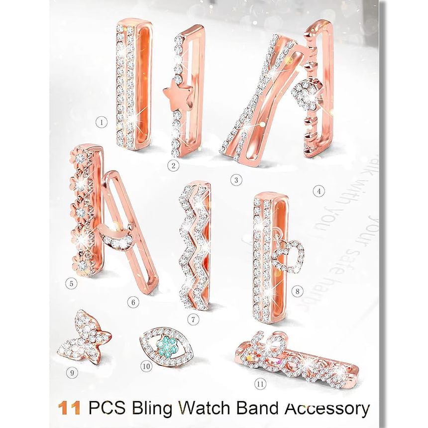 Rhinestone (Various Charm Apple Designs) Watch for Band