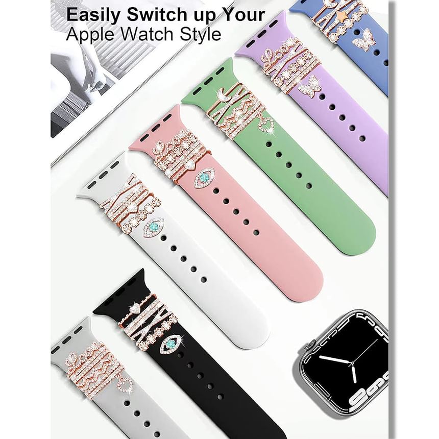 Rhinestone (Various Charm Apple Designs) Watch for Band