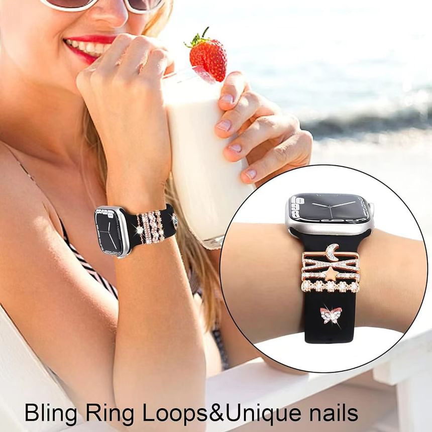 Rhinestone (Various Charm Apple Designs) Watch for Band